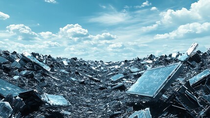 Electronics waste pile landscape