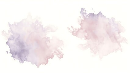 Fototapeta premium Artistic abstract watercolor backgrounds with subtle gradients of pink and purple tones against a clean white backdrop.