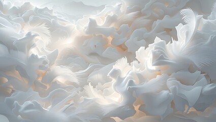 White background with white soft fethers