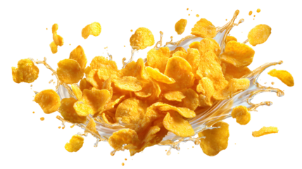 Cornflakes Splashing in Milk
