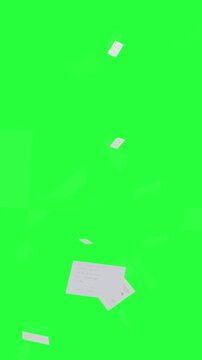 A4 Papers Explosion on Green Screen