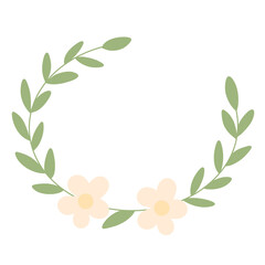 Pastel Flower Crescent Wreath PNG