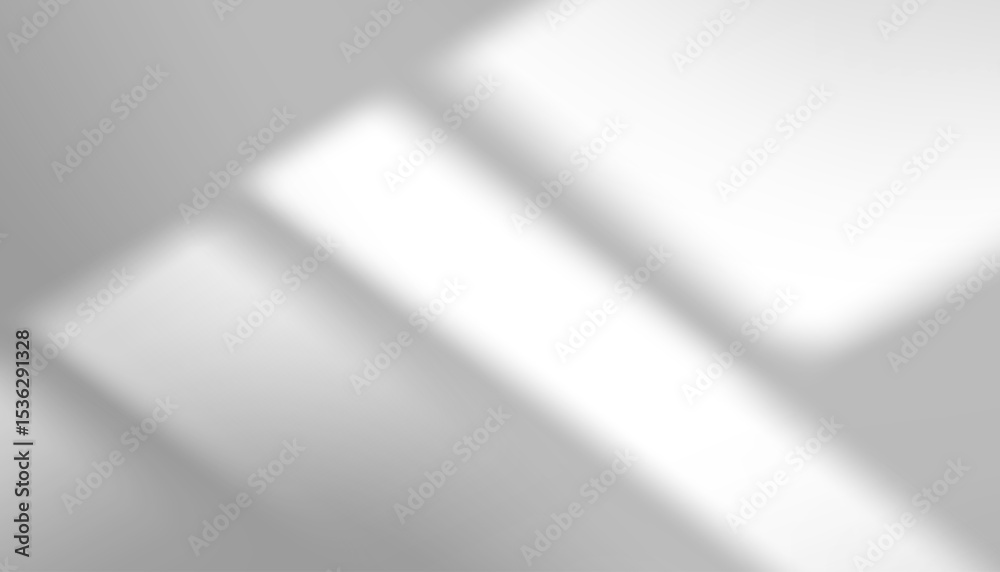 Aufkleber shadow silhouette and soft light on white wall,abstract background of blurry window shadow frame wit