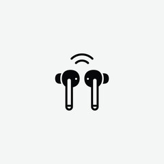 Download high-quality earbuds vector illustration. Perfect for tech, audio, and gadget designs. Minimal and modern wireless earphones on white background.