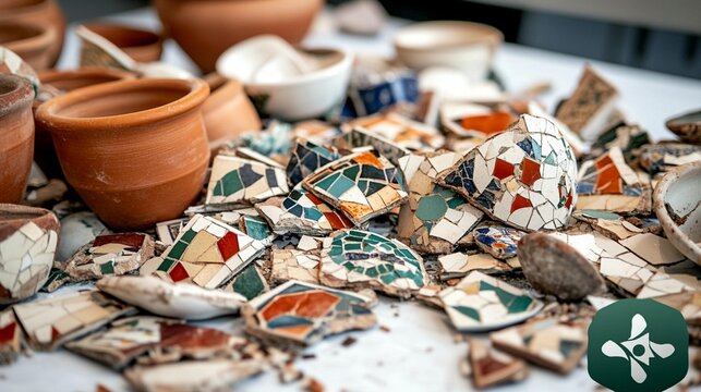 Broken Pottery and Mosaic Tiles