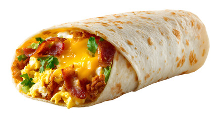 Breakfast Burrito Wrap with Bacon, Egg, and Cheese