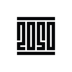 2050 happy new year text typography design, 2050 logo design template elements, 2050 clip art
