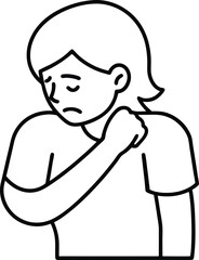Elbow Cover Sneezing Prevention Icon.