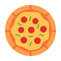 Obraz premium Pizza cartoon vector icon flat illustration, pizza clip art, pizza toppings clip art, pizza vector graphics