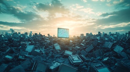 Floating device amidst electronic waste