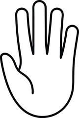 Hand Waving Gesture Line Art Symbol.