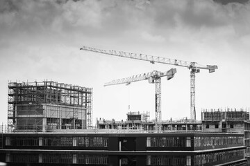 construction site with crane
