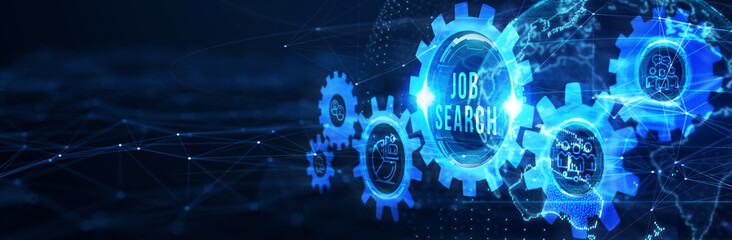 Business, Technology, Internet and network concept. Job Search human resources recruitment career. 3d illustration