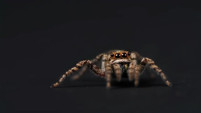 Tarantula spider in black background