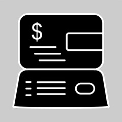 Dark circle icon of check and document for payment verification.