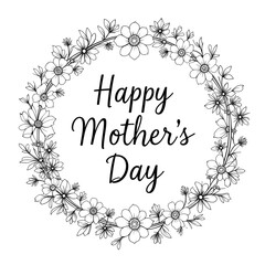 Floral Wreath Mother's Day Greeting Card Design