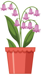 Potted Purple Bellflowers Vector Illustration