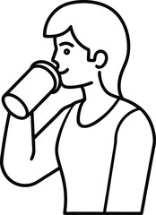 Pure Water Drop Line Art Icon.