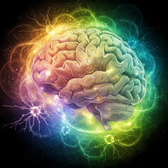 Obraz premium Brain Power Neural Connections Intelligence Imagination Colorful Design