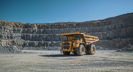 quarry dump truck working in quarry . Generative AI
