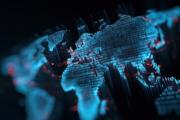 Global binary network on world map