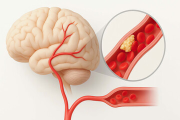 Brain artery blood vessel blockage stroke clot medical health anatomy