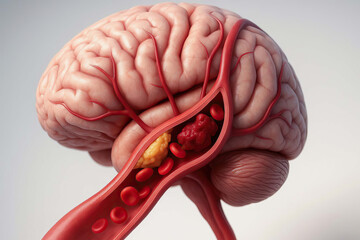 Brain blood vessel clot artery stroke blockage medical anatomy health human