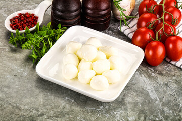 Small mozzarella mini cheese balls