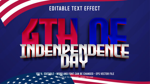 4th of july editable text effect