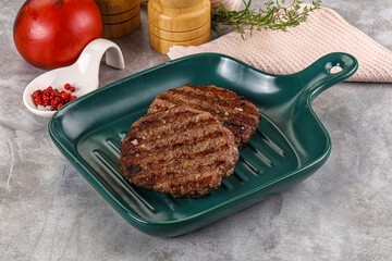 Grilled beef burger cutlet minced meat