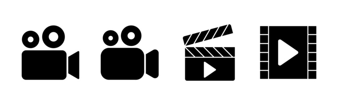 Video icon set. video camera icon vector. movie sign. cinema