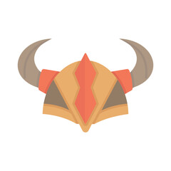 Viking soldier helmet icon illustration