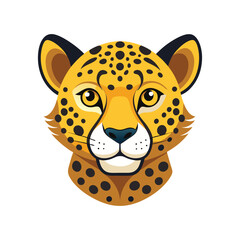 Minimal Cheetah head icon vector illustration on white background
