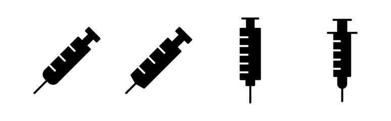 Syringe icon set. injection icon vector.
