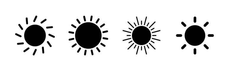 Sun icon set. Brightness Icon vector