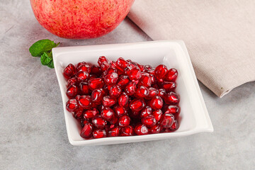 Ripe sweet red pomegranate seeds