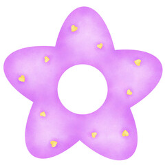 A cute cookie illustration in watercolor style.