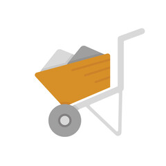 Wheelbarrow and trolley icon illustration