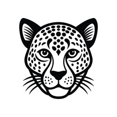 Minimal Cheetah head icon vector illustration on white background