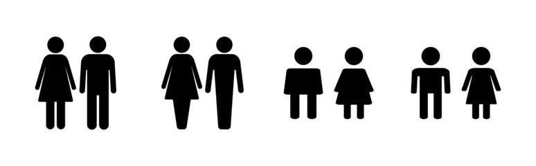 Man and woman icon set. male and female symbol