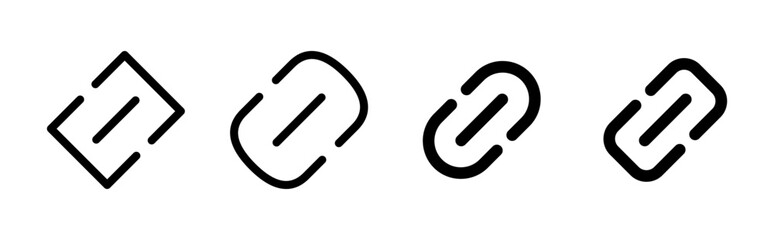 Link icon set. Hyperlink chain symbol.