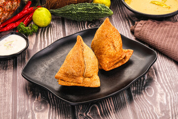 Indian cuisine - stuffed samosa pastrie