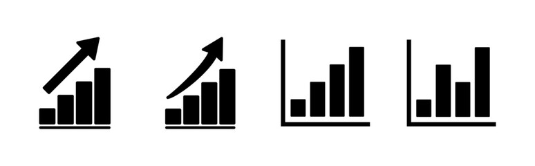 Growing graph Icon set. Chart icon. diagram icon