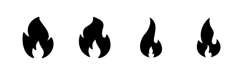 Fire icon set. fire vector icon