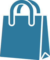 Simple blue shopping bag icon illustration