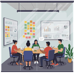 Concept vector illustration of a business situation.