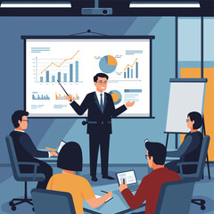 Fototapeta premium Concept vector illustration of a business situation.