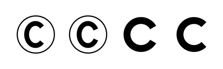 Copyright icon set. copyright symbols