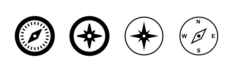 Compass icon set. arrow compass icon vector