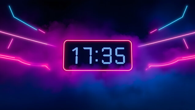 digital clock on a black background